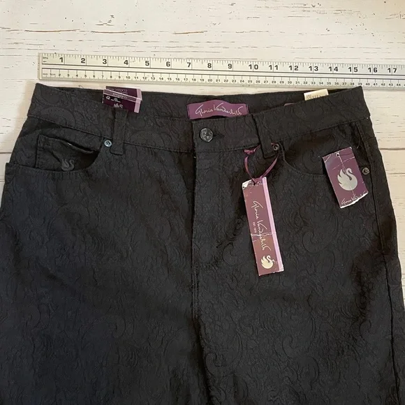 Gloria Vanderbilt Amanda Stretch Slimming Jean in Black Damask, size 12, NWT - Picture 13 of 16